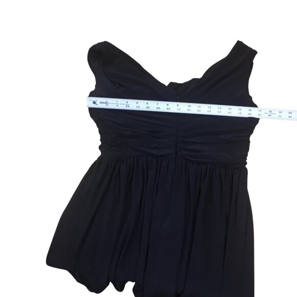 Tiana B. Dress Womens Medium Black Drapey Ruched A-Line Cocktail Little Black - Picture 10 of 13